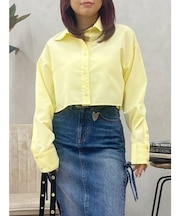 BASICクロップドカラーシャツ