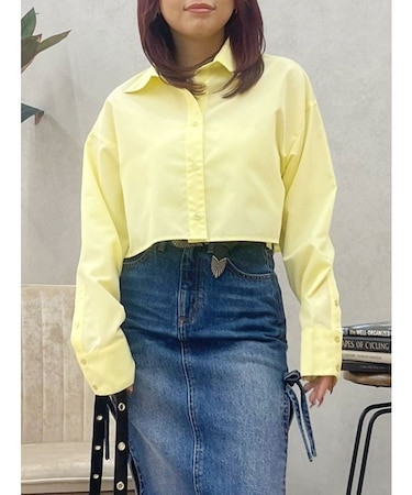 BASICクロップドカラーシャツ