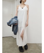 ディープスリットロングキャミワンピース