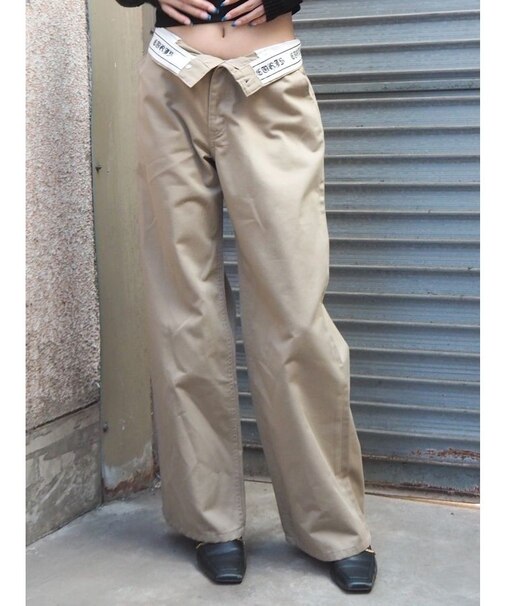 ウエストロゴワイドパンツ