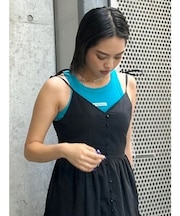 クラッシュデザイン刺繍タンクトップ