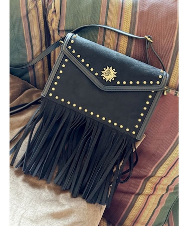 フェイクスェードスタッズデザインショルダーBAG