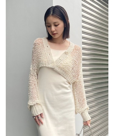 スカシショートカーディガン