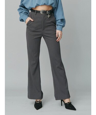 リブフレアパンツ