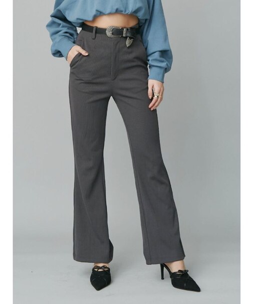 リブフレアパンツ