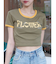 FLOWERストラップクロップドＴシャツ