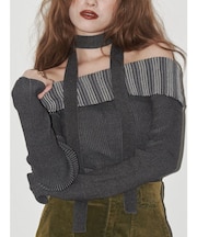 チョーカーSETオフショルニットトップス