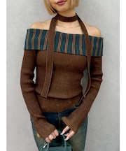 チョーカーSETオフショルニットトップス