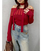 チョーカーSETオフショルニットトップス