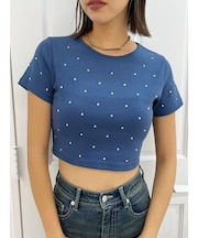 ラインストーンコンパクトＴシャツ