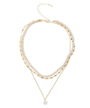 RHINESTONE 3連ネックレス