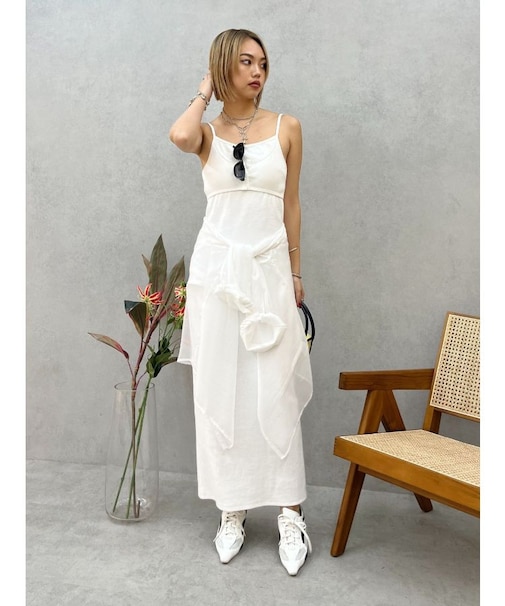 バックストラップリブロングワンピース