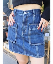 カーゴポケットデニムミニスカート