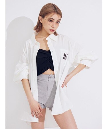 E emblemオーバーサイズシャツ