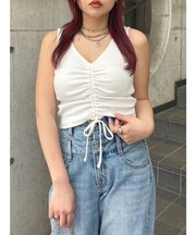 ギャザーリボンタンクトップ
