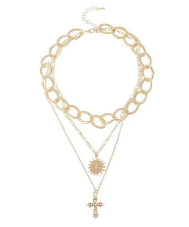 SUNNY CROSS 3連ネックレス