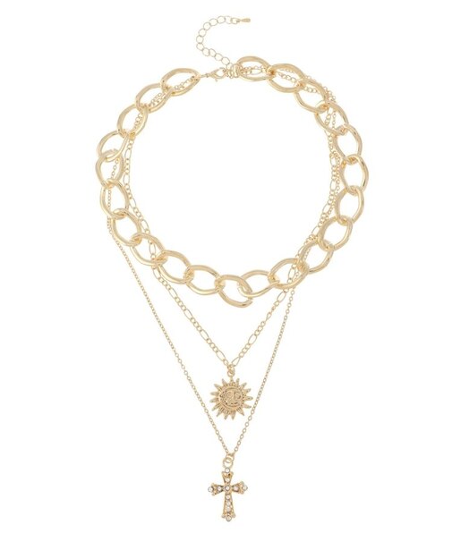 SUNNY CROSS 3連ネックレス
