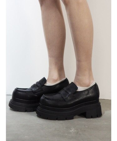 vintage プラットフォームローファー