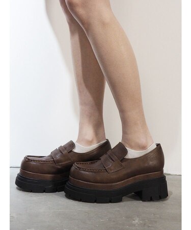 vintage プラットフォームローファー