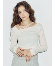 ストラップリブカットトップス