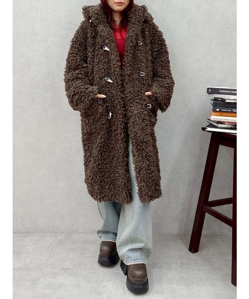 フェイクファーダッフルコート