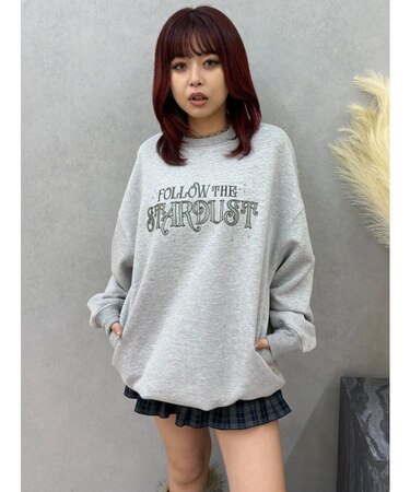 STARDUSTラインストーンBIGスウェットトップス