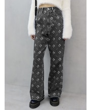 モノグラムシンプルワイドデニムパンツ