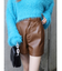 フェイクレザーハイウエストショートパンツ