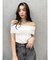 オフショルリブニットトップス