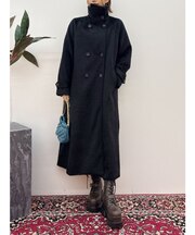 スタンドカラーロングコート