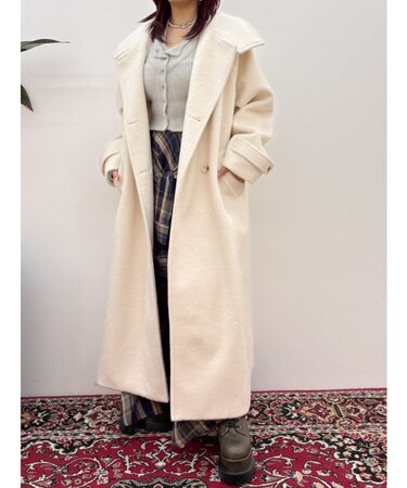 スタンドカラーロングコート