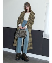 スタンドカラーロングコート