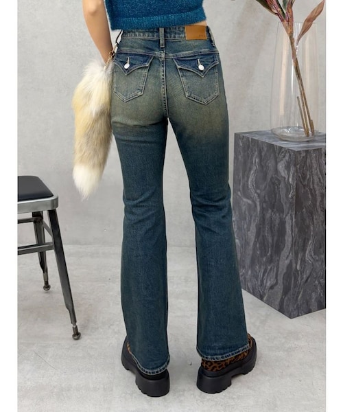 ヴィンテージライクストレッチフレアデニムパンツ 　エヴリス　EVRIS 25％OFF】 エヴリス ヴィンテージライクストレッチフレアデニム