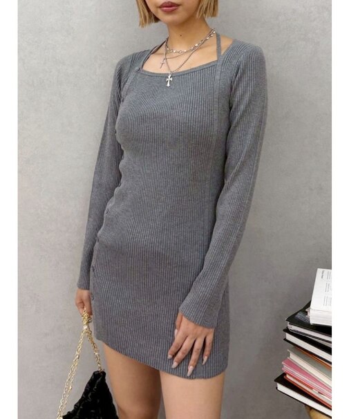 タイトニットミニワンピース