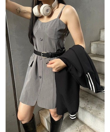 ストライプジャケットミニジャンスカ