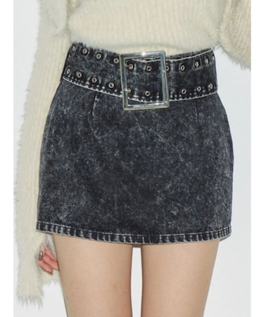 タイトワイドベルトミニスカート