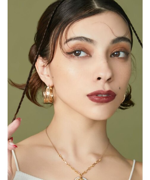 LEAF DESIGN HOOP ピアス