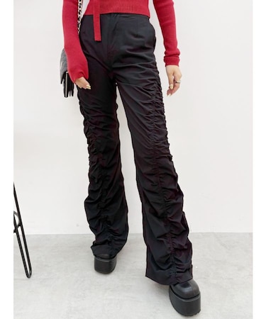 ギャザーフレアパンツ