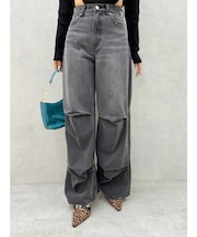 ニータックワイドデニムパンツ