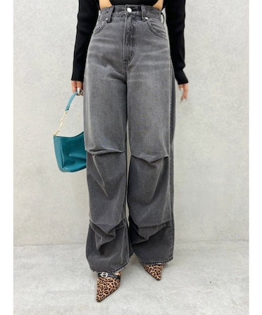 ニータックワイドデニムパンツ