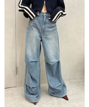 ニータックワイドデニムパンツ