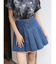 プリーツデニムミニスカート