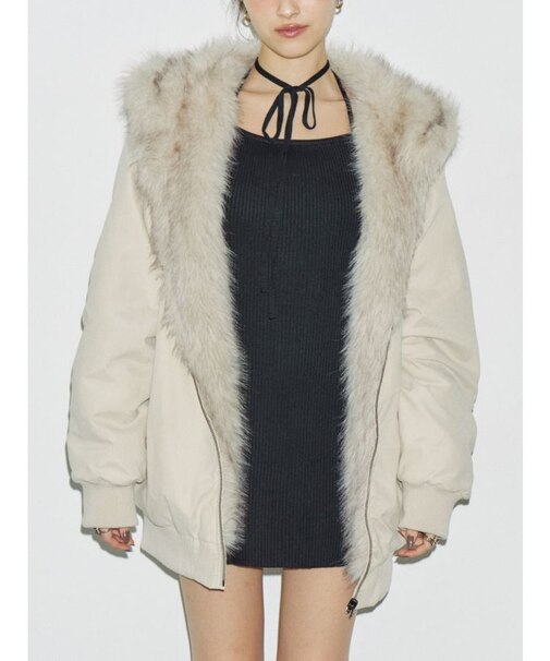 リバーシブルオーバーサイズフードブルゾン