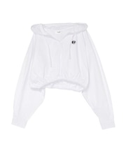 ワンポイントフードデザインクロップドシャツ