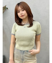 バイカラープレーティングバックオープンニット