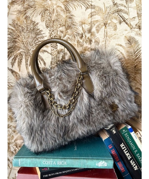 フェイクファーボストンBAG