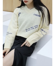 Embroideryニットトップス