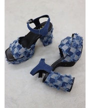 デニムフリンジサンダル