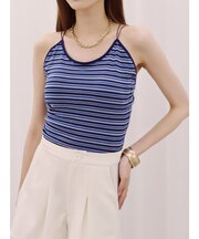 【FRUIT OF THE LOOM】カップ付きマルチボーダーキャミソール