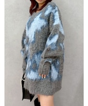 アニマルシャギーオーバーサイズニットトップス